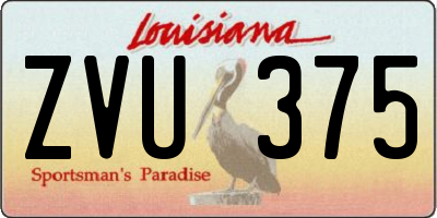 LA license plate ZVU375