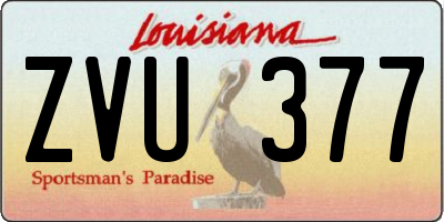 LA license plate ZVU377