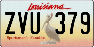 LA license plate ZVU379