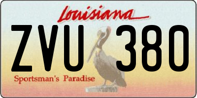 LA license plate ZVU380