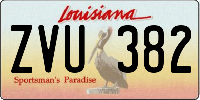 LA license plate ZVU382
