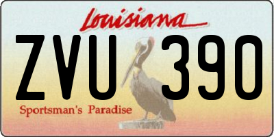LA license plate ZVU390