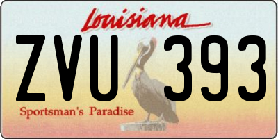 LA license plate ZVU393