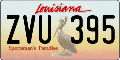 LA license plate ZVU395