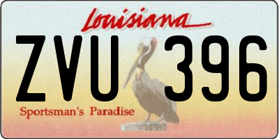 LA license plate ZVU396