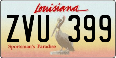 LA license plate ZVU399