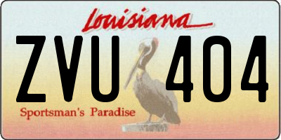 LA license plate ZVU404