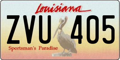 LA license plate ZVU405