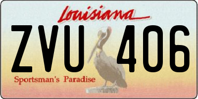 LA license plate ZVU406