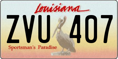 LA license plate ZVU407