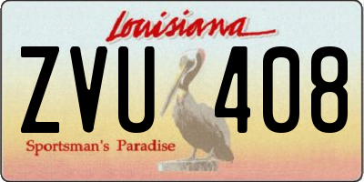 LA license plate ZVU408