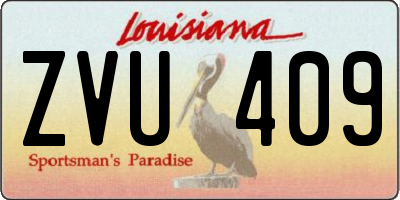 LA license plate ZVU409