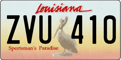 LA license plate ZVU410