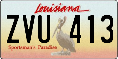 LA license plate ZVU413