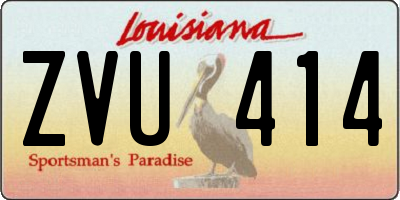 LA license plate ZVU414