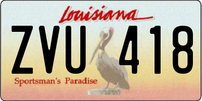 LA license plate ZVU418