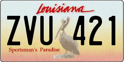 LA license plate ZVU421