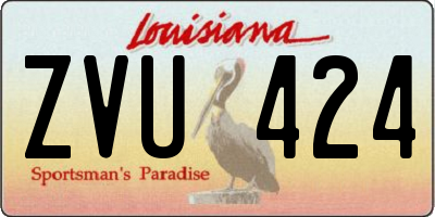 LA license plate ZVU424