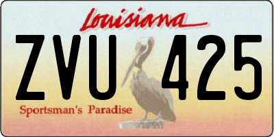 LA license plate ZVU425