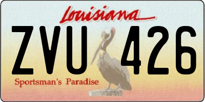 LA license plate ZVU426