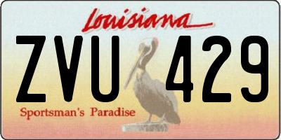 LA license plate ZVU429