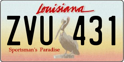 LA license plate ZVU431
