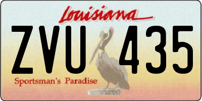 LA license plate ZVU435