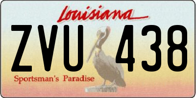 LA license plate ZVU438