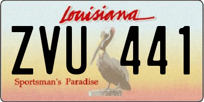 LA license plate ZVU441