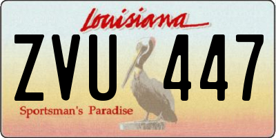 LA license plate ZVU447