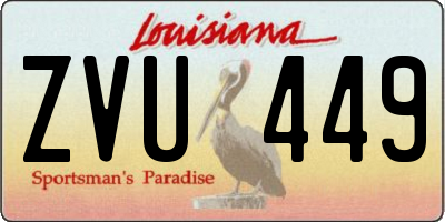 LA license plate ZVU449