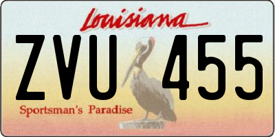 LA license plate ZVU455