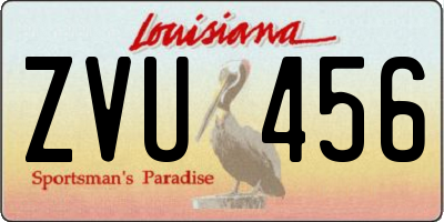 LA license plate ZVU456