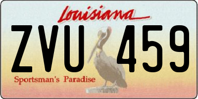 LA license plate ZVU459