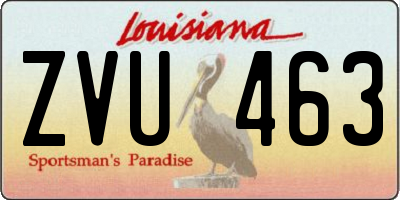LA license plate ZVU463