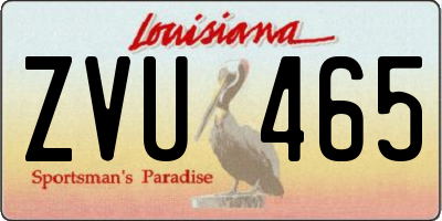 LA license plate ZVU465