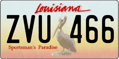 LA license plate ZVU466