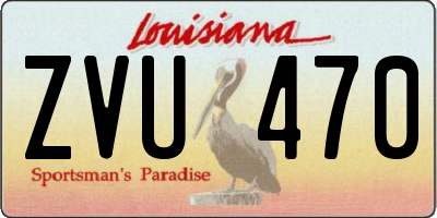 LA license plate ZVU470
