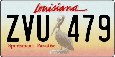 LA license plate ZVU479