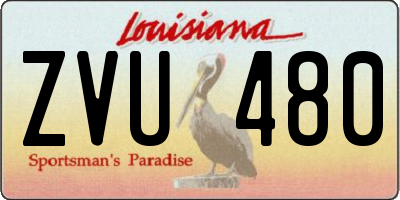 LA license plate ZVU480