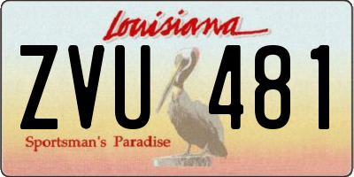 LA license plate ZVU481