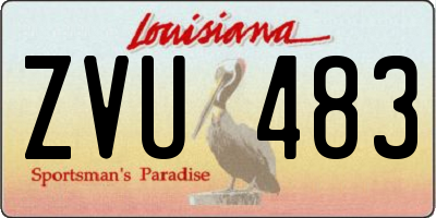 LA license plate ZVU483