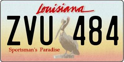 LA license plate ZVU484