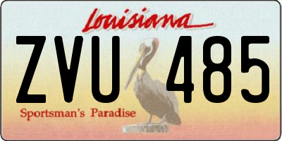 LA license plate ZVU485