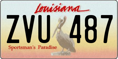 LA license plate ZVU487
