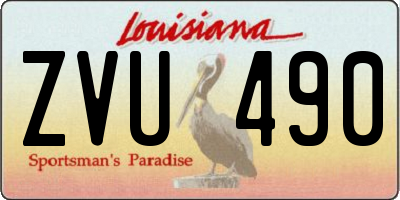 LA license plate ZVU490