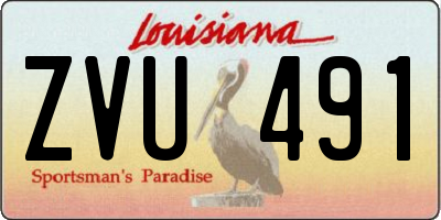 LA license plate ZVU491