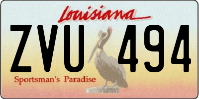 LA license plate ZVU494