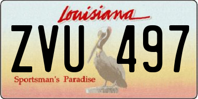 LA license plate ZVU497