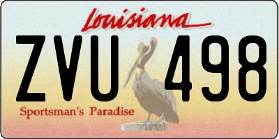 LA license plate ZVU498